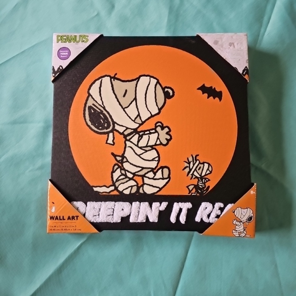 Peanuts Halloween Reptile Wall Art - Orange and Black